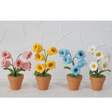 Maxbell Hand Woven Artificial Flowers Ornament Gift for Friends Table Centerpieces White