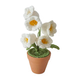 Maxbell Hand Woven Artificial Flowers Ornament Gift for Friends Table Centerpieces White