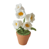 Maxbell Hand Woven Artificial Flowers Ornament Gift for Friends Table Centerpieces White