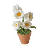 Maxbell Hand Woven Artificial Flowers Ornament Gift for Friends Table Centerpieces White