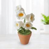 Maxbell Hand Woven Artificial Flowers Ornament Gift for Friends Table Centerpieces White