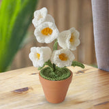 Maxbell Hand Woven Artificial Flowers Ornament Gift for Friends Table Centerpieces White