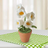 Maxbell Hand Woven Artificial Flowers Ornament Gift for Friends Table Centerpieces White