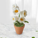 Maxbell Hand Woven Artificial Flowers Ornament Gift for Friends Table Centerpieces White