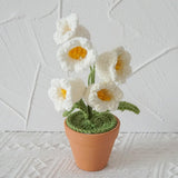 Maxbell Hand Woven Artificial Flowers Ornament Gift for Friends Table Centerpieces White