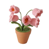 Maxbell Hand Woven Artificial Flowers Ornament Gift for Friends Table Centerpieces Pink