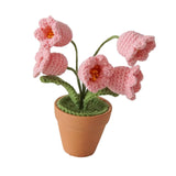 Maxbell Hand Woven Artificial Flowers Ornament Gift for Friends Table Centerpieces Pink