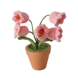 Maxbell Hand Woven Artificial Flowers Ornament Gift for Friends Table Centerpieces Pink
