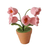 Maxbell Hand Woven Artificial Flowers Ornament Gift for Friends Table Centerpieces Pink
