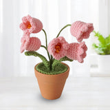 Maxbell Hand Woven Artificial Flowers Ornament Gift for Friends Table Centerpieces Pink