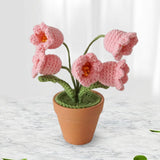 Maxbell Hand Woven Artificial Flowers Ornament Gift for Friends Table Centerpieces Pink