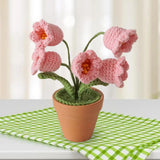Maxbell Hand Woven Artificial Flowers Ornament Gift for Friends Table Centerpieces Pink