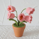 Maxbell Hand Woven Artificial Flowers Ornament Gift for Friends Table Centerpieces Pink
