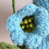 Maxbell Hand Woven Artificial Flowers Ornament Gift for Friends Table Centerpieces Blue