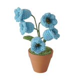 Maxbell Hand Woven Artificial Flowers Ornament Gift for Friends Table Centerpieces Blue