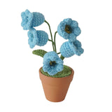 Maxbell Hand Woven Artificial Flowers Ornament Gift for Friends Table Centerpieces Blue