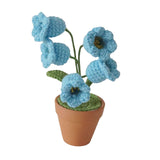 Maxbell Hand Woven Artificial Flowers Ornament Gift for Friends Table Centerpieces Blue