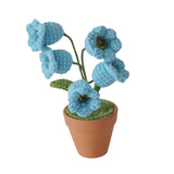 Maxbell Hand Woven Artificial Flowers Ornament Gift for Friends Table Centerpieces Blue