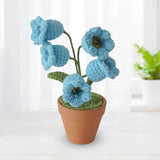 Maxbell Hand Woven Artificial Flowers Ornament Gift for Friends Table Centerpieces Blue