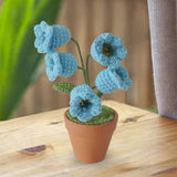 Maxbell Hand Woven Artificial Flowers Ornament Gift for Friends Table Centerpieces Blue