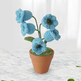 Maxbell Hand Woven Artificial Flowers Ornament Gift for Friends Table Centerpieces Blue