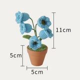 Maxbell Hand Woven Artificial Flowers Ornament Gift for Friends Table Centerpieces Blue