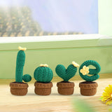 Maxbell Crochet Kit Accessories Handmade Crocheted Planter for Kids Teens Beginners Deep Green