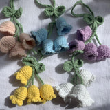 Maxbell Bag Pendants Crocheted Wind Chimes Flower Decorations Pendants for Purse Yellow