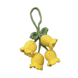 Maxbell Bag Pendants Crocheted Wind Chimes Flower Decorations Pendants for Purse Yellow