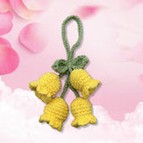 Maxbell Bag Pendants Crocheted Wind Chimes Flower Decorations Pendants for Purse Yellow