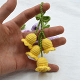 Maxbell Bag Pendants Crocheted Wind Chimes Flower Decorations Pendants for Purse Yellow