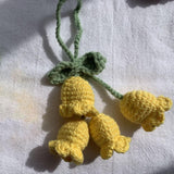 Maxbell Bag Pendants Crocheted Wind Chimes Flower Decorations Pendants for Purse Yellow