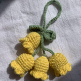 Maxbell Bag Pendants Crocheted Wind Chimes Flower Decorations Pendants for Purse Yellow