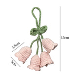 Maxbell Bag Pendants Crocheted Wind Chimes Flower Decorations Pendants for Purse Pink