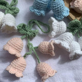 Maxbell Bag Pendants Crocheted Wind Chimes Flower Decorations Pendants for Purse Pink