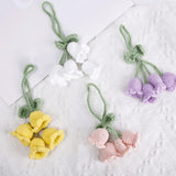 Maxbell Bag Pendants Crocheted Wind Chimes Flower Decorations Pendants for Purse Pink