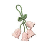 Maxbell Bag Pendants Crocheted Wind Chimes Flower Decorations Pendants for Purse Pink