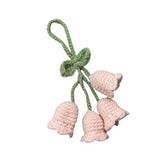 Maxbell Bag Pendants Crocheted Wind Chimes Flower Decorations Pendants for Purse Pink