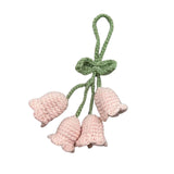 Maxbell Bag Pendants Crocheted Wind Chimes Flower Decorations Pendants for Purse Pink