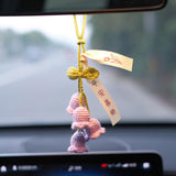 Maxbell Bag Pendants Crocheted Wind Chimes Flower Decorations Pendants for Purse Pink