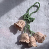 Maxbell Bag Pendants Crocheted Wind Chimes Flower Decorations Pendants for Purse Pink