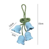 Maxbell Bag Pendants Crocheted Wind Chimes Flower Decorations Pendants for Purse Blue