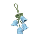 Maxbell Bag Pendants Crocheted Wind Chimes Flower Decorations Pendants for Purse Blue
