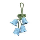 Maxbell Bag Pendants Crocheted Wind Chimes Flower Decorations Pendants for Purse Blue