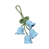 Maxbell Bag Pendants Crocheted Wind Chimes Flower Decorations Pendants for Purse Blue