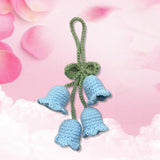 Maxbell Bag Pendants Crocheted Wind Chimes Flower Decorations Pendants for Purse Blue