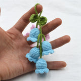 Maxbell Bag Pendants Crocheted Wind Chimes Flower Decorations Pendants for Purse Blue