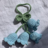 Maxbell Bag Pendants Crocheted Wind Chimes Flower Decorations Pendants for Purse Blue