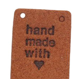 Maxbell Handmade Labels DIY Embossed Tags Sew On Labels Crocheting Hats Bags Brown