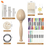 Maxbell Darning Egg Darning Needle Kit Wooden Darning Mushroom Tools for Socks